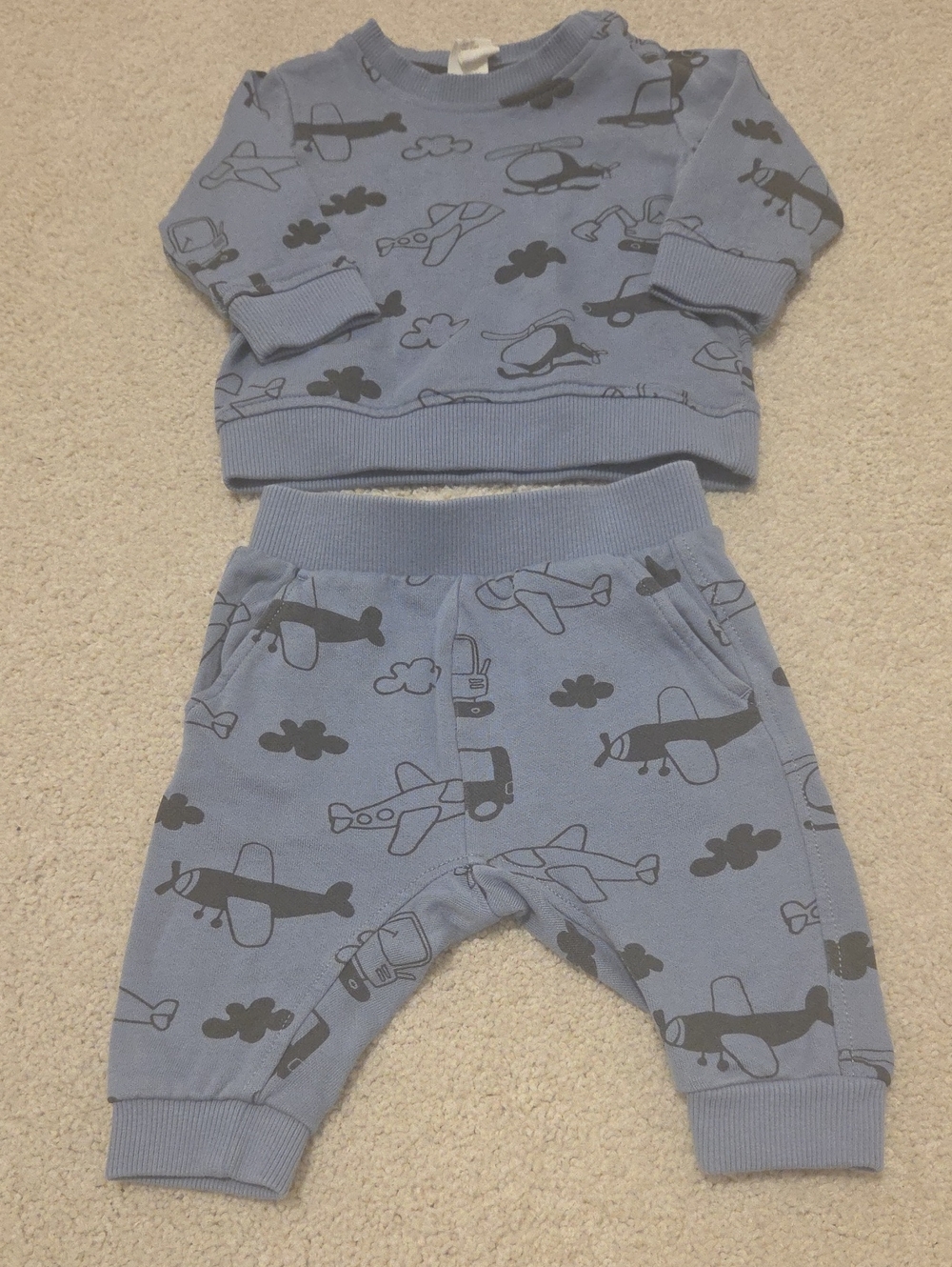 Baby H&M Jogger Set Planes Print